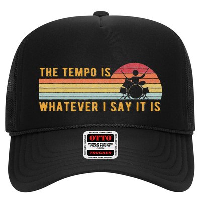 The Tempo Is Whatever I Say It Is Funny Drummer Design Trucker Hat