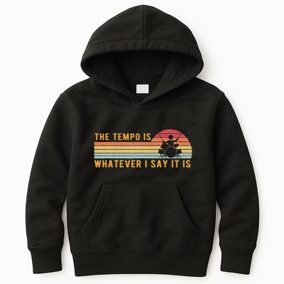 The Tempo Is Whatever I Say It Is Funny Drummer Design Kids Hoodie