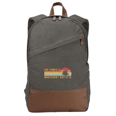 The Tempo Is Whatever I Say It Is Funny Drummer Design Cotton Canvas Backpack