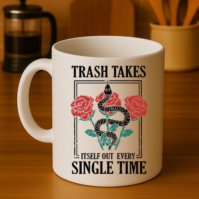 Trash Takes Itself Out Every Single Time Coffee Mug