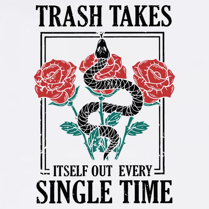 Trash Takes Itself Out Every Single Time Cropped Pullover Crew