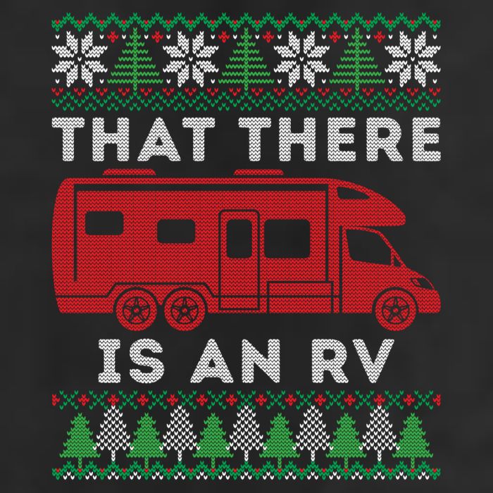 That There Is An RV Ugly Christmas Camping Holiday 7 Panel Mesh Trucker Snapback Hat