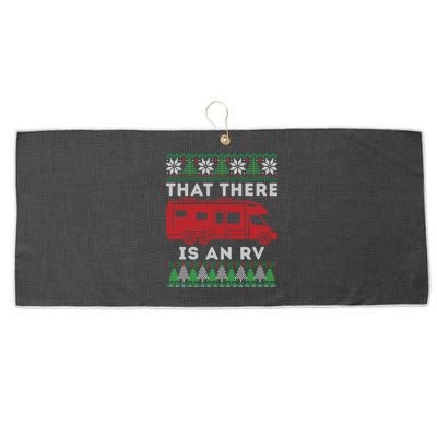 That There Is An RV Ugly Christmas Camping Holiday Large Microfiber Waffle Golf Towel