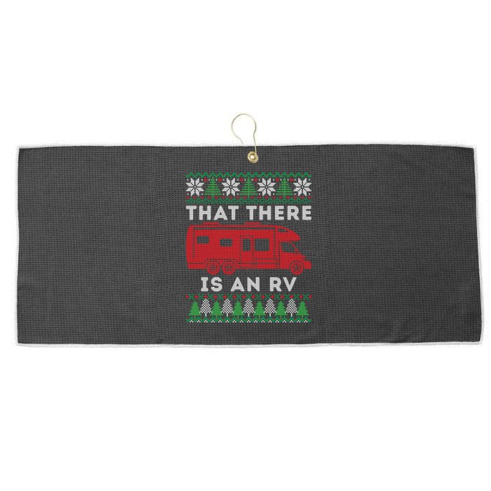 That There Is An RV Ugly Christmas Camping Holiday Large Microfiber Waffle Golf Towel