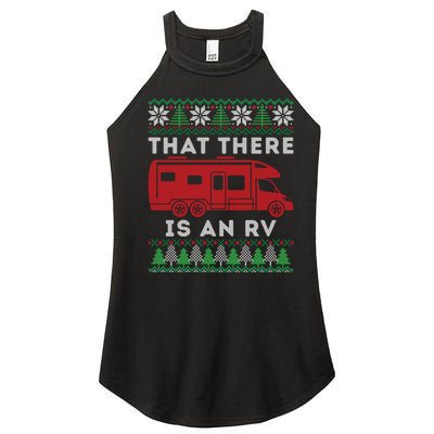 That There Is An RV Ugly Christmas Camping Holiday Women’s Perfect Tri Rocker Tank