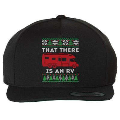 That There Is An RV Ugly Christmas Camping Holiday Wool Snapback Cap