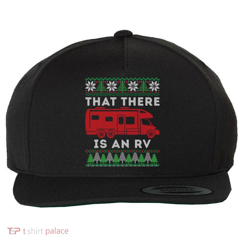 That There Is An RV Ugly Christmas Camping Holiday Wool Snapback Cap