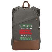 That There Is An RV Ugly Christmas Camping Holiday Cotton Canvas Backpack