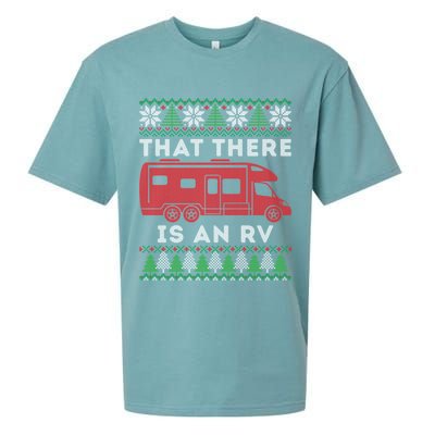That There Is An RV Ugly Christmas Camping Holiday Sueded Cloud Jersey T-Shirt