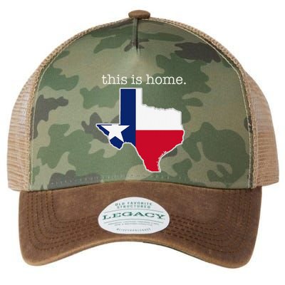 Texas This Is Home with State Outline and Texas Flag Legacy Tie Dye Trucker Hat