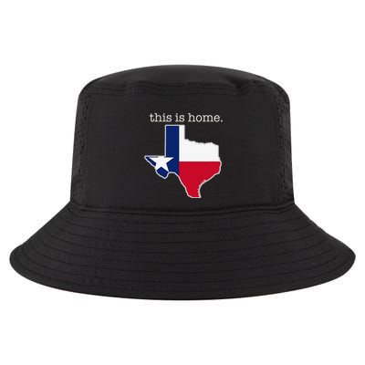 Texas This Is Home with State Outline and Texas Flag Cool Comfort Performance Bucket Hat