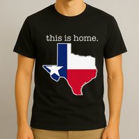 Texas This Is Home with State Outline and Texas Flag T-Shirt