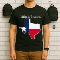 Texas This Is Home with State Outline and Texas Flag T-Shirt