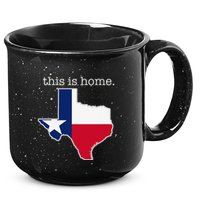 Texas This Is Home with State Outline and Texas Flag 15oz Campfire Ceramic Mug