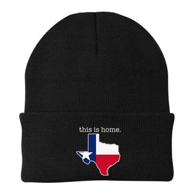 Texas This Is Home with State Outline and Texas Flag Beanie