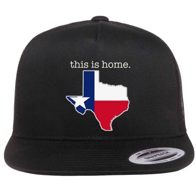 Texas This Is Home with State Outline and Texas Flag Flatbill Hat