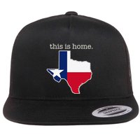 Texas This Is Home with State Outline and Texas Flag Flatbill Hat