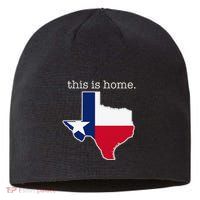 Texas This Is Home with State Outline and Texas Flag Sustainable Beanie