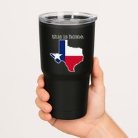 Texas This Is Home with State Outline and Texas Flag Tumbler