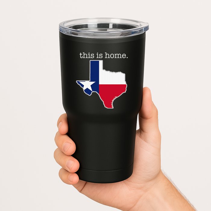 Texas This Is Home with State Outline and Texas Flag Tumbler