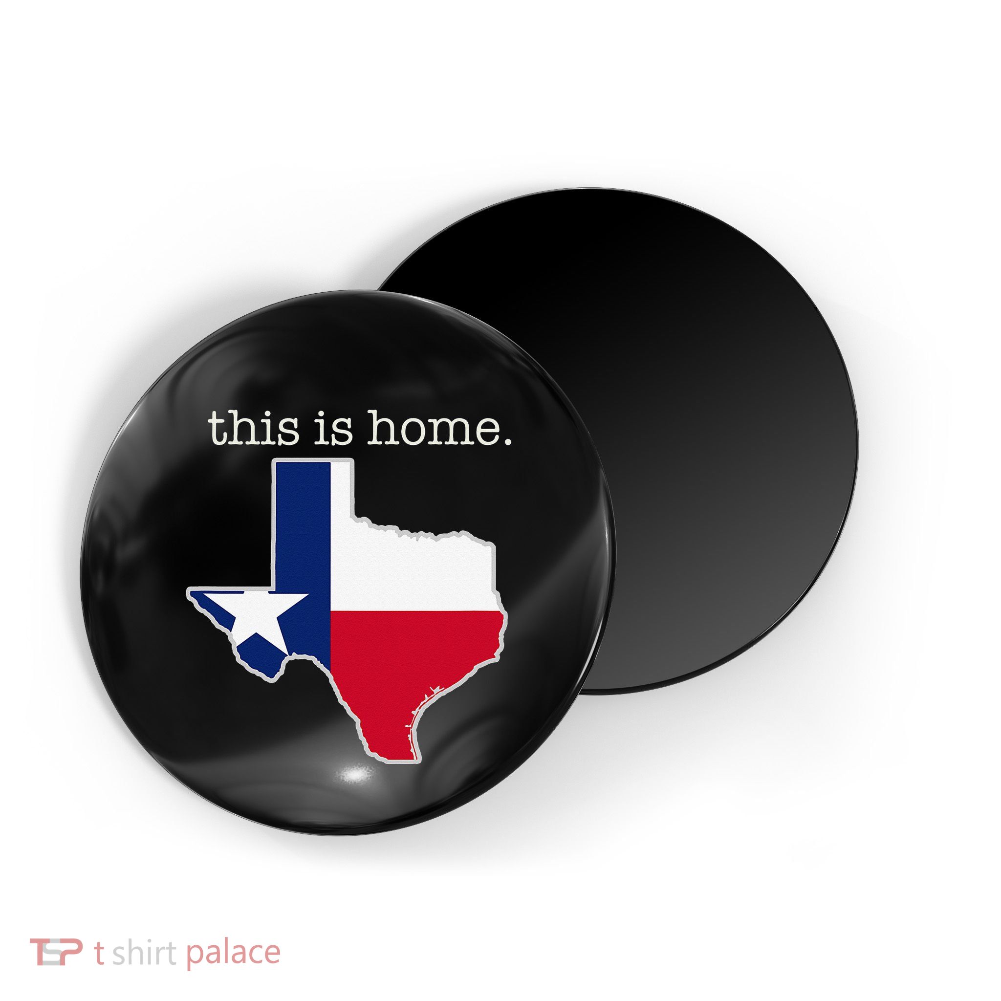 Texas This Is Home with State Outline and Texas Flag Magnet