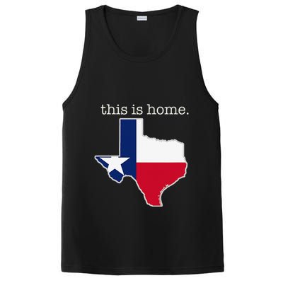 Texas This Is Home with State Outline and Texas Flag PosiCharge Competitor Tank
