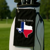 Texas This Is Home with State Outline and Texas Flag Golf Towel