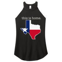 Texas This Is Home with State Outline and Texas Flag Women's Perfect Tri Rocker Tank