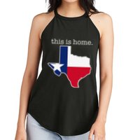 Texas This Is Home with State Outline and Texas Flag Women's Perfect Tri Rocker Tank