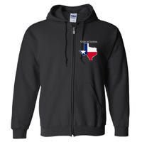 Texas This Is Home with State Outline and Texas Flag Full Zip Hoodie