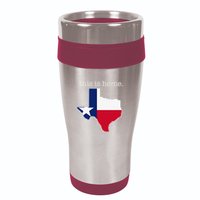 Texas This Is Home with State Outline and Texas Flag 16oz Travel Tumbler