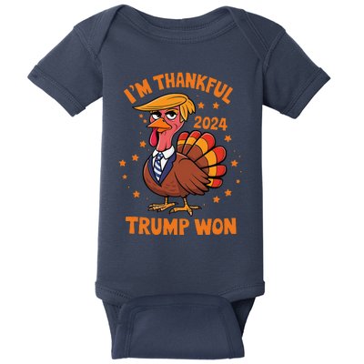 Trump Turkey IM Thankful Trump Won 2024 Baby Bodysuit