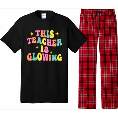 This Teacher Is Glowing Hello Summer Funny End Of School Pajama Set