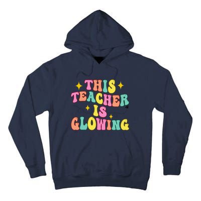 This Teacher Is Glowing Hello Summer Funny End Of School Tall Hoodie