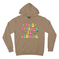 This Teacher Is Glowing Hello Summer Funny End Of School Hoodie