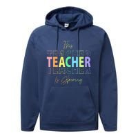 This Teacher Is Glowing Hello Summer Funny End Of School Performance Fleece Hoodie