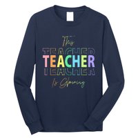 This Teacher Is Glowing Hello Summer Funny End Of School Long Sleeve Shirt