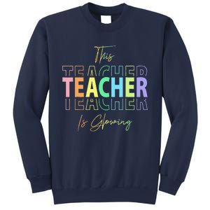 This Teacher Is Glowing Hello Summer Funny End Of School Sweatshirt