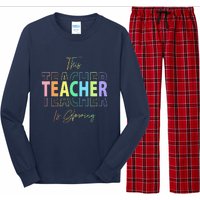 This Teacher Is Glowing Hello Summer Funny End Of School Long Sleeve Pajama Set