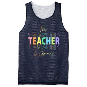 This Teacher Is Glowing Hello Summer Funny End Of School Mesh Reversible Basketball Jersey Tank