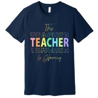 This Teacher Is Glowing Hello Summer Funny End Of School Premium T-Shirt