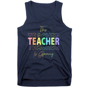 This Teacher Is Glowing Hello Summer Funny End Of School Tank Top