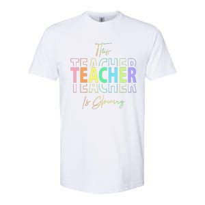 This Teacher Is Glowing Hello Summer Funny End Of School Softstyle CVC T-Shirt