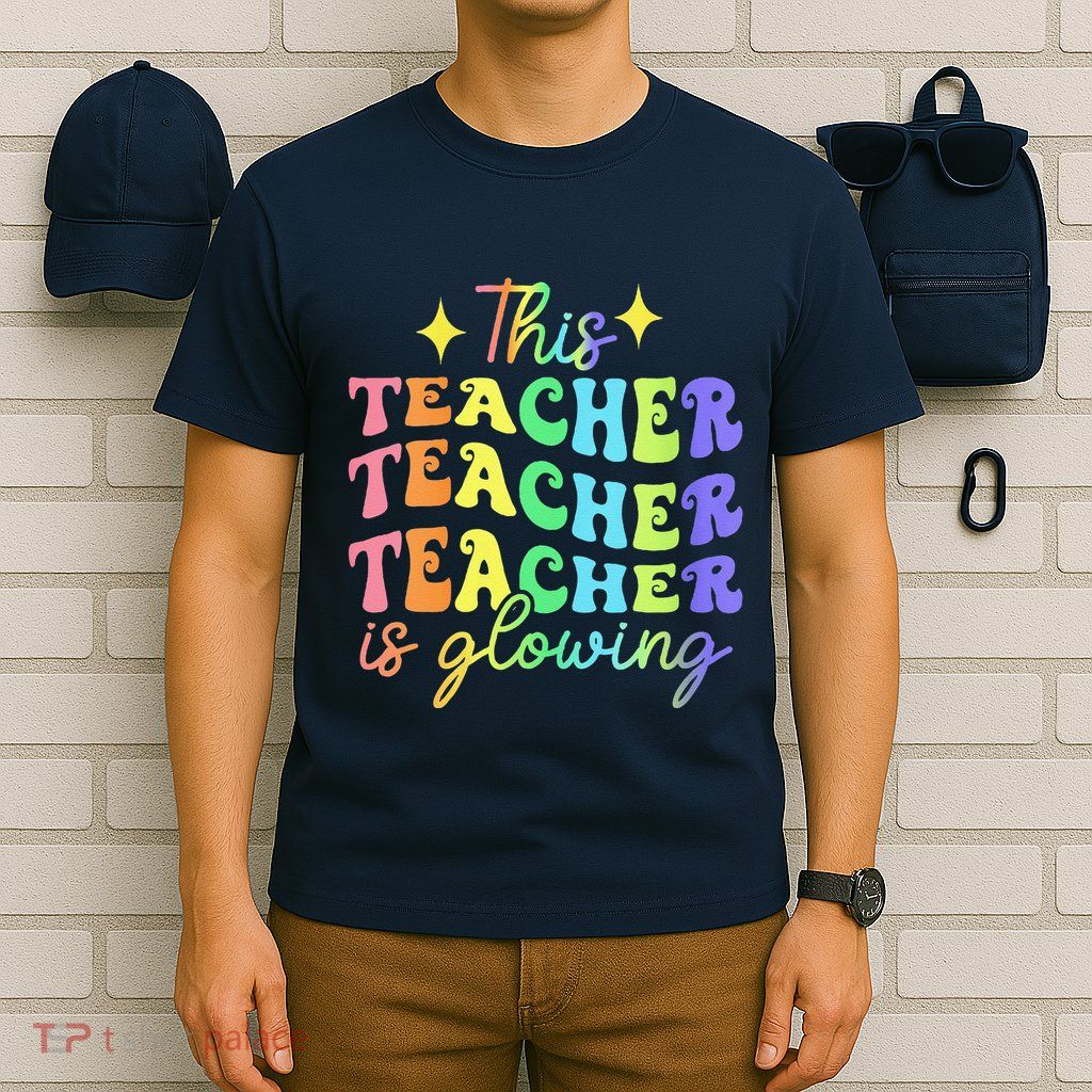 This Teacher Is Glowing Hello Summer Funny End Of School T-Shirt