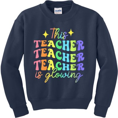 This Teacher Is Glowing Hello Summer Funny End Of School Kids Sweatshirt