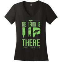 The Truth Is Up There Upper Peninsula Ufo Women's V-Neck T-Shirt