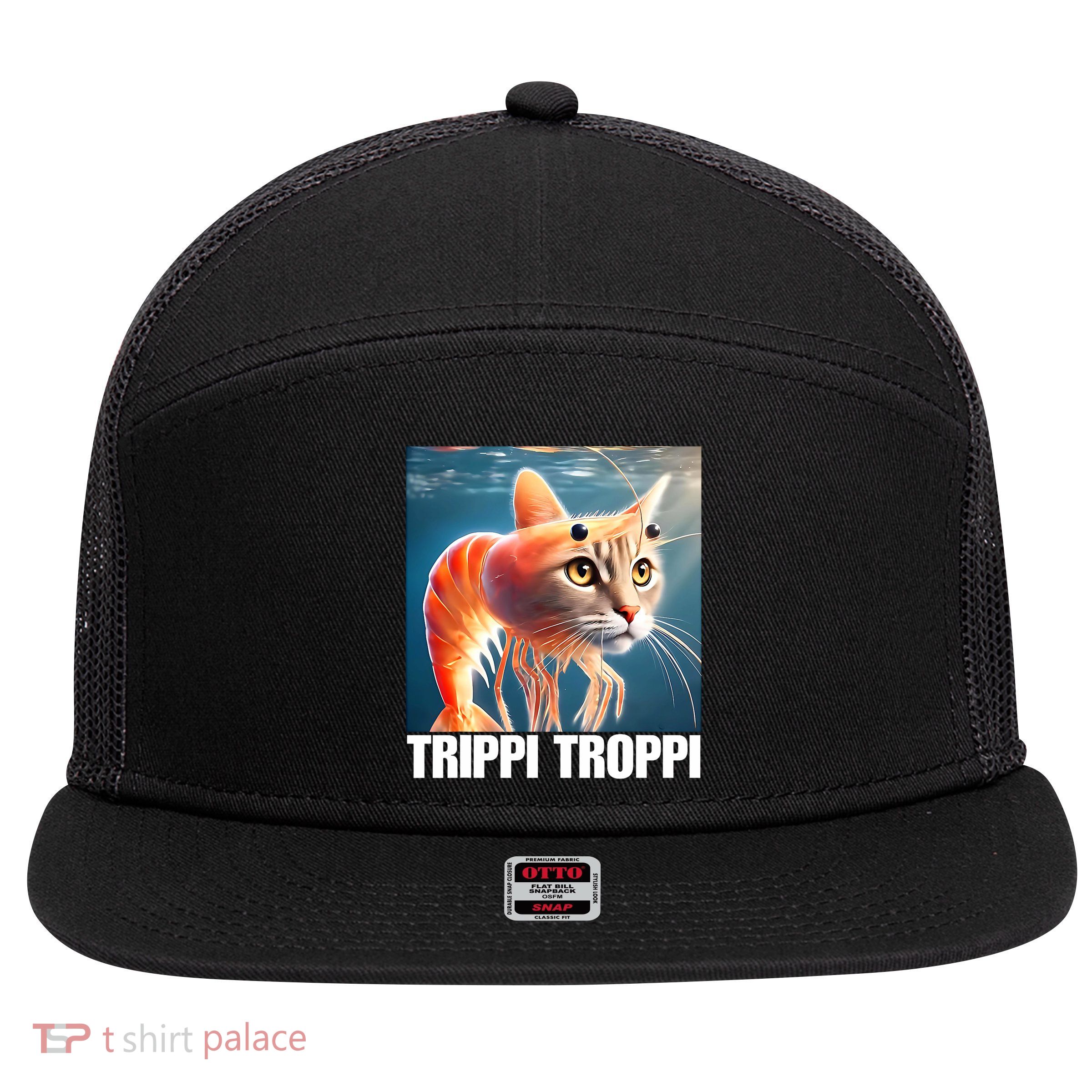 Trippi Troppi - Italian Brainrot Meme  7 Panel Mesh Trucker Snapback Hat