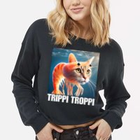 Trippi Troppi - Italian Brainrot Meme  Cropped Pullover Crew