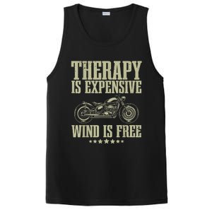 The Therapy Is Expensive Wind Is Free Cool Motorcycle Motorcycle Lovers Rider PosiCharge Competitor Tank