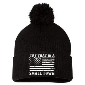 Try That In My Small Town Pom Pom 12in Knit Beanie